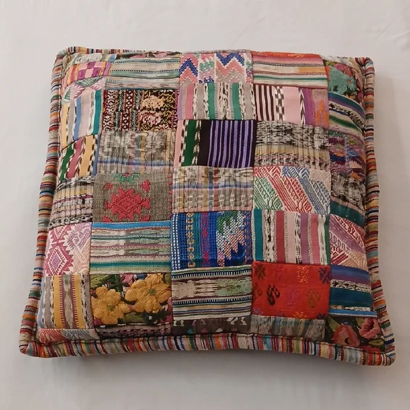Colorful Patchwork Throw Pillow - Picture 1 of 9